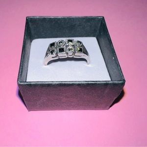 Sterling Silver Square and Round Marcasite Ring
